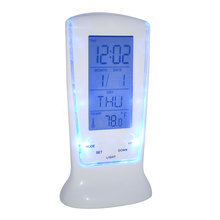 Reloj Digital de retroiluminación con pantalla de temperatura, despertador Led electrónico, luz nocturna, calendario 2024 - compra barato