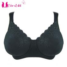 Mierside 13018 Plus Size Non-padded Bra Sexy Black bra Embroidery B C DD DDD E F full cup cotton bra 2024 - buy cheap