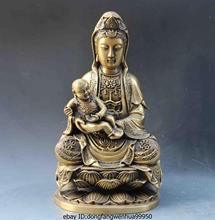 12 Buddhism Brass Copper Send Boy Guan Yin Kwan-yin Boddhisattva Goddess Buddha 2024 - buy cheap
