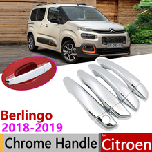 Capa luxuosa de cromo para maçaneta de porta, acessório adesivo para citroen berlingo xl 2018 2019 2020 2024 - compre barato