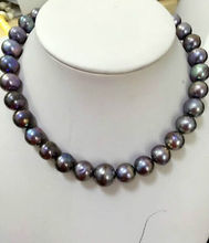 FREE SHIPPING HOT sell new Style >>>>HUGE 10-11 MM SOUTH SEA GENUINE BLACK grey PEARL NECKLACE clasp 2024 - buy cheap