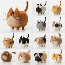 Non-Finished DIY No Faceless Dog Tiger Cat Wool Felt Doll Needle Felting kit Accessories Felt Poked For Kids Children Handmade 2024 - купить недорого