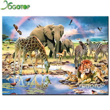 YOGOTOP Diamond Embroidery Rainbow animals elephant/lion/zebra/giraffe diamond painting mosaic full square/round drill YY1131 2024 - buy cheap