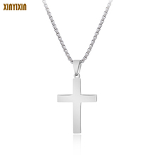 Big Color Cross Stainless Steel Pendant Necklaces For Men Women Simple Style Cross Long Necklaces 2018 Party Christmas Gift 2024 - buy cheap