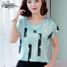 Women chiffon shirt and tops 2021 summer fashion plus size O-neck printing pattern Leisure Lady shirts Loose office lady 3741 50 2024 - buy cheap