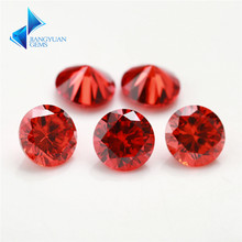 1000pcs 0.8~4mm round zirconia orange 5A round cut loose cz stone bead Synthetic gems stone 2024 - buy cheap