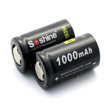 Soshine 18350 3,7 В 1000 мАч литий-ионная аккумуляторная батарея источник питания для светодиодного фонарика (2 шт.) 2024 - купить недорого