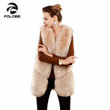 FOLOBE Faux Fox Fur Vest Coat For Women Winter Fashion Vests Jackets Natural Real Fake Fox Fur Coats Woman Clothing 2024 - buy cheap