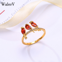 WalerV New Fashion Jewelry Lovely Three Only Bird Shape for Women Girl Ring  Sterling  Rings Parties Finger Ring Gift 2024 - buy cheap