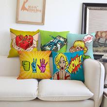 cushion cover Pillow linen Pop art Cartoon character illustration Works Home sofa Decoration cushions covers Pillowcase 2024 - compre barato