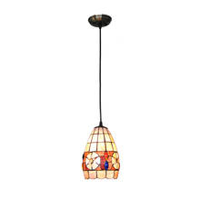 European Vintage Flowers Pattern Hanging Lamp Retro Creative Stained Shell Ceiling Lights Porch Aisle Living Room Fixtures PL753 2024 - buy cheap
