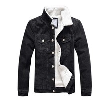 Осенне-зимняя ковбойская джинсовая флисовая куртка, Мужская Повседневная джинсовая куртка и пальто, облегающая верхняя одежда в Корейском стиле, одежда из мытого хлопка 2024 - купить недорого
