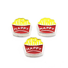New Arrival 10pcs/lot chips chips happy floating charms living glass memory lockets diy Accessory charms jewelry 2024 - buy cheap