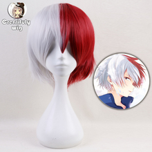 Anime My Hero Academia Todoroki Shoto White And Red Ombre Hair Heat Resistant Synthetic Short Cosplay Costume Wig + Free Wig Cap 2024 - buy cheap