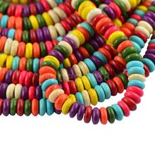 122Pcs 8mm Howlite MultiColor Heishi Rondelle Spacer Loose Beads 2024 - buy cheap