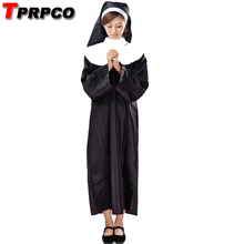 The Virgin Mary Sister Nun Costume Women Adult Halloween Party Fancy Cosplay Costumes Dress Robe 2024 - buy cheap