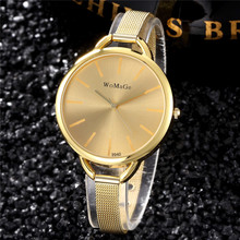 Relógios luxuosos para mulheres, dourados e prateados, quartzo, pulseira de aço 2024 - compre barato
