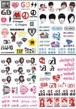 Временная татуировка для тела, 8 шт., рука для лица в стиле корейских звезд, веер, тату-стикер Bigbang JYJ для девочек, поколение F (x) Lee MinHo 2024 - купить недорого