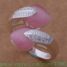 Посеребренное кольцо, посеребренные модные ювелирные изделия, розовый камень/перо/энела богakfna AR461 2024 - купить недорого