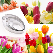 4 pcs/set Tulips Cutters Set Stainless Steel Candy Biscuit Fondant Cookie Cutters Cake Decorating Tools 2024 - buy cheap