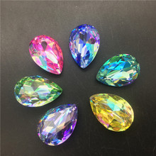 TopStone K9 Glass Droplet Lazer 10x14mm 13X18mm Teardrop Crystal Fancy Stone for Jewelry Making 2024 - buy cheap