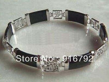 free P&P >>>>>FASHION Black stone Bracelet 7.5" 2024 - buy cheap