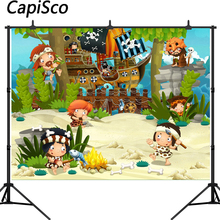 Capisco Pirate Aboriginal Scene Baby Birthday Party Photography Backdrops Customized Photographic Backgrounds For Photo Studio 2024 - buy cheap