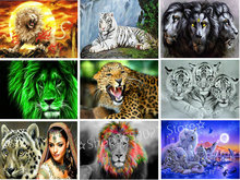 5d diy diamond painting cross stitch lion tiger animal full square 3d diamond embroidery crystal mosaic home decoration kit 2024 - buy cheap