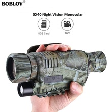 BOBLOV 5x40 Night Vision Monocular 200m Range with Photo and Video storage Function Free 8GB DVR for Hunting Security Hiking 2024 - buy cheap