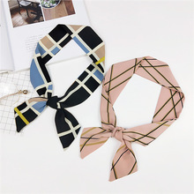 New small scarf female Korean spring summer tied bag wrapped handle ribbon scarf wild long strips scarves,fashion skinny scarf 2024 - buy cheap