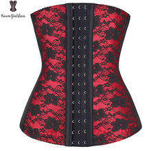 Free shipping breathable waist trainer steel boned floral lace underbust waist trimmer corset waist cincher size XS-6xl 884A 2024 - buy cheap