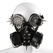 Máscara Do Punk Rebite Picos do vintage Óculos Adereços Cosplay Halloween Costume Máscaras Steampunk com Óculos para Homens/Mulheres Do Partido 2024 - compre barato