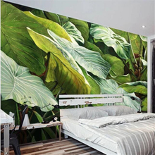 Wellyu-papel tapiz personalizado 3d, murales de exterior del sudeste asiático, goteo verde, hoja de cristal Guanyin, pintura al óleo, papel de pared de fondo de TV 2024 - compra barato