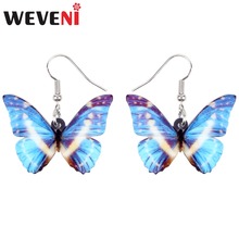 WEVENI-pendientes colgantes de mariposas para mujeres y niñas, joyería de insectos de nueva moda, trópicos acrílicos, Morfo, Cypris, nueva moda 2024 - compra barato