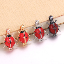 6pcs/lot Colored Pearl beads Cage Essential Oil Diffuser Locket Pendant DIY Beetle Jewelry Making for Oyster Pearl cage 2024 - buy cheap