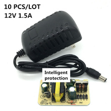 10 PCS AC DC Power Adapter 100-240V Supply Charger adapter 12V 1.5A US Plug 5.5x2.1mm for LED Strip light Monitori power supply 2024 - buy cheap
