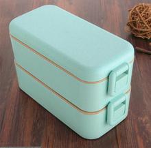 800ml High Quality Lunch Box Double Layer Wheat Straw Bento Boxes Microwave Food Storage Container Lunchbox BPA Free 2024 - buy cheap