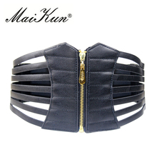 MaiKun Elastic Belts for Women Luxury Brand Women Belt Female Leather Belt Designer Cummerbund 2024 - buy cheap