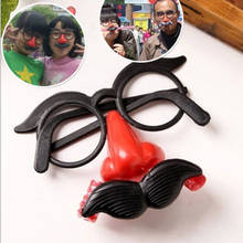 Funny Clown Glasses Costume Ball Round Frame Red Nose Whistle Mustache False Nose Hair blow out dragon joke toy Humor Toy 2024 - buy cheap