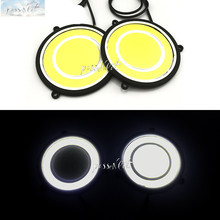 2pcs Round 12v LED DRL COB DRL Round 30W diameter Car Auto Light Daytime Running Light White DRL +Yellow Turing Light  Lamp LED 2024 - buy cheap