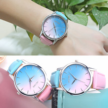 Hot Women Watches Lady Relojes Mujer Retro Rainbow Design Leather Band Analog Alloy Quartz Wrist Watch Girl Dress Drop Shipping 2024 - buy cheap