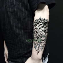 Водостойкая Временная тату-наклейка с розами и черепами, большой размер, поддельные тату, флэш-тату, временные татуировки для женщин, девушек и мужчин 2024 - купить недорого