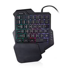 hot-G30 1.6m Wired Gaming Keypad with LED Backlight 35 Keys One-handed Membrane Keyboard for LOL/PUBG/CF 2024 - buy cheap