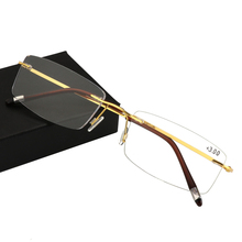 Противоутомительные очки для чтения для мужчин Пресбиопия дальнозоркость против синего света очки без оправы + 1,0 до + 3,5 бизнес очки для обучения 2024 - купить недорого