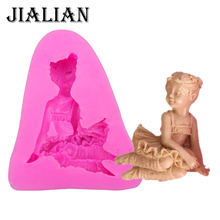 Dancing ballet girl soap mould Party wedding cake decorating tools DIY baking fondant silicone mold T0152 2024 - buy cheap