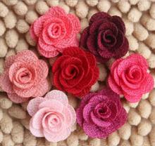 Mini flores de serapilheira, flor de tecido, rosetes, faça você mesmo, acessórios de cabelo faixas para meninas 24 cores seleção em u 2024 - compre barato