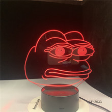 Frog Night Lamp 3D Illusion 7 Color Changing Decorative Light Child Kids Girl Gift Desk Cartoon LED Night Light Bedside AW-3033 2024 - buy cheap