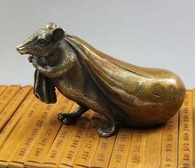 RARE ORIENTAL HANDWORK CARVING Lucky mouse bronze Statues 2024 - buy cheap