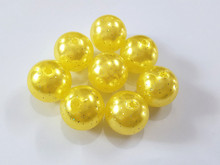 (Elija el tamaño primero) de 10mm/12mm/20mm Glitter amarillo efecto acrílico perlas 2024 - compra barato