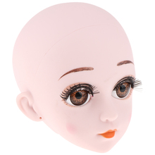Cabeza de muñeca femenina de plástico con ojos para muñeca BJD OB 1/3, cabeza esculpida, práctica de maquillaje personalizada, parte del cuerpo para muñeca 2024 - compra barato